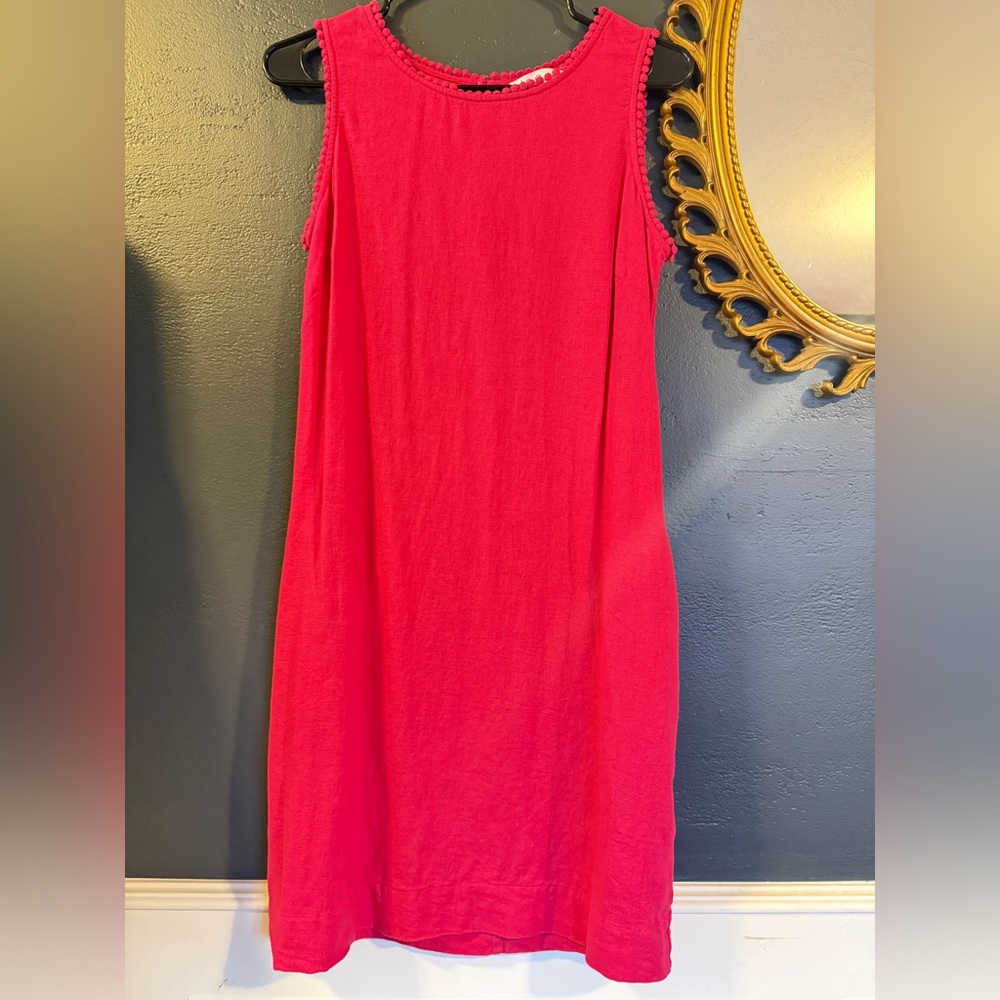 Pink Linen Blend Cleo Pocket Dress